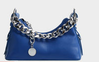 Women's Solid Color Chain Handle Baguette Bags