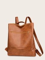 Retro Zipper Large-Capacity Backpack