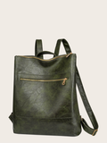 Retro Zipper Large-Capacity Backpack