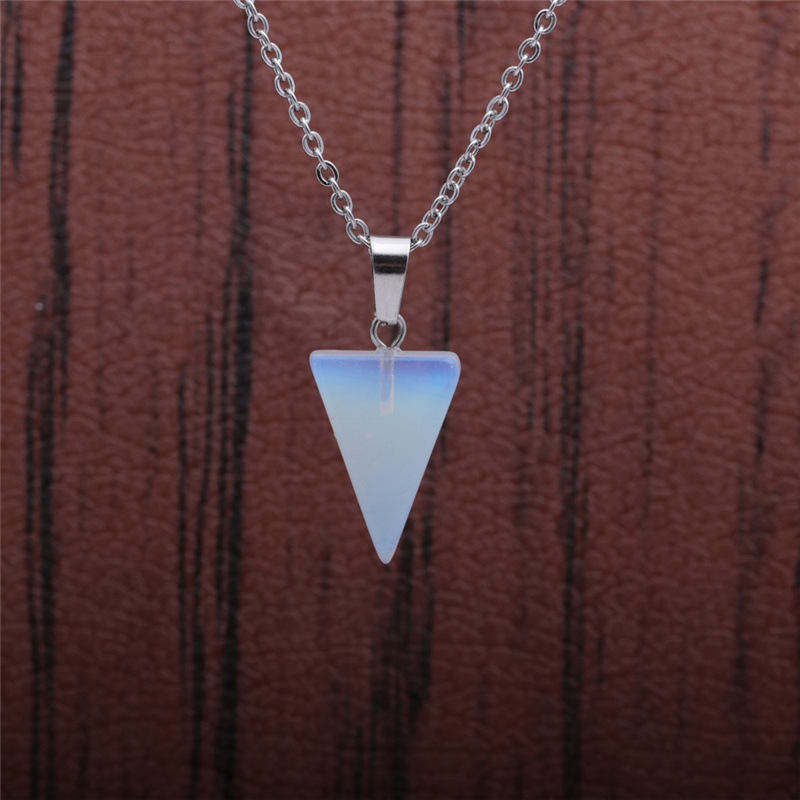 Retro Triangular Natural Stone Necklace