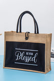 BEYOND Blessed Printed Vintage Burlap Bag