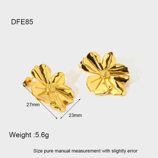 18K Gold Sunfrirlower Stud Earrings