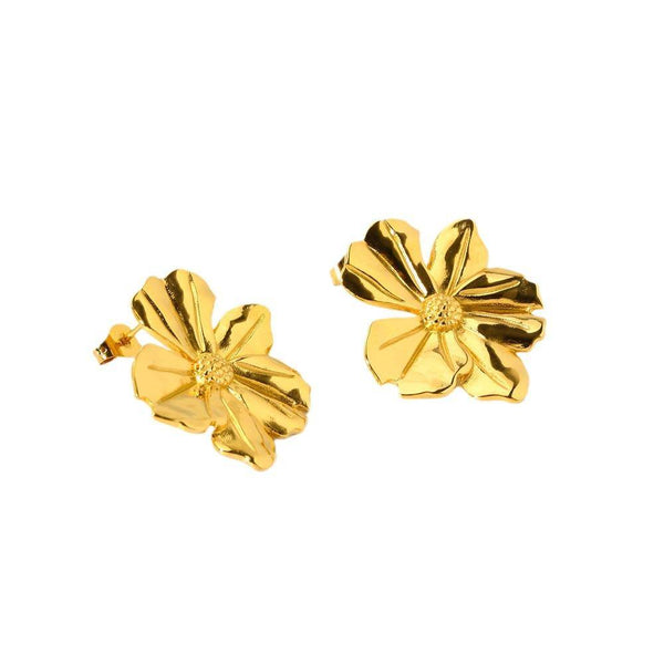 18K Gold Sunfrirlower Stud Earrings