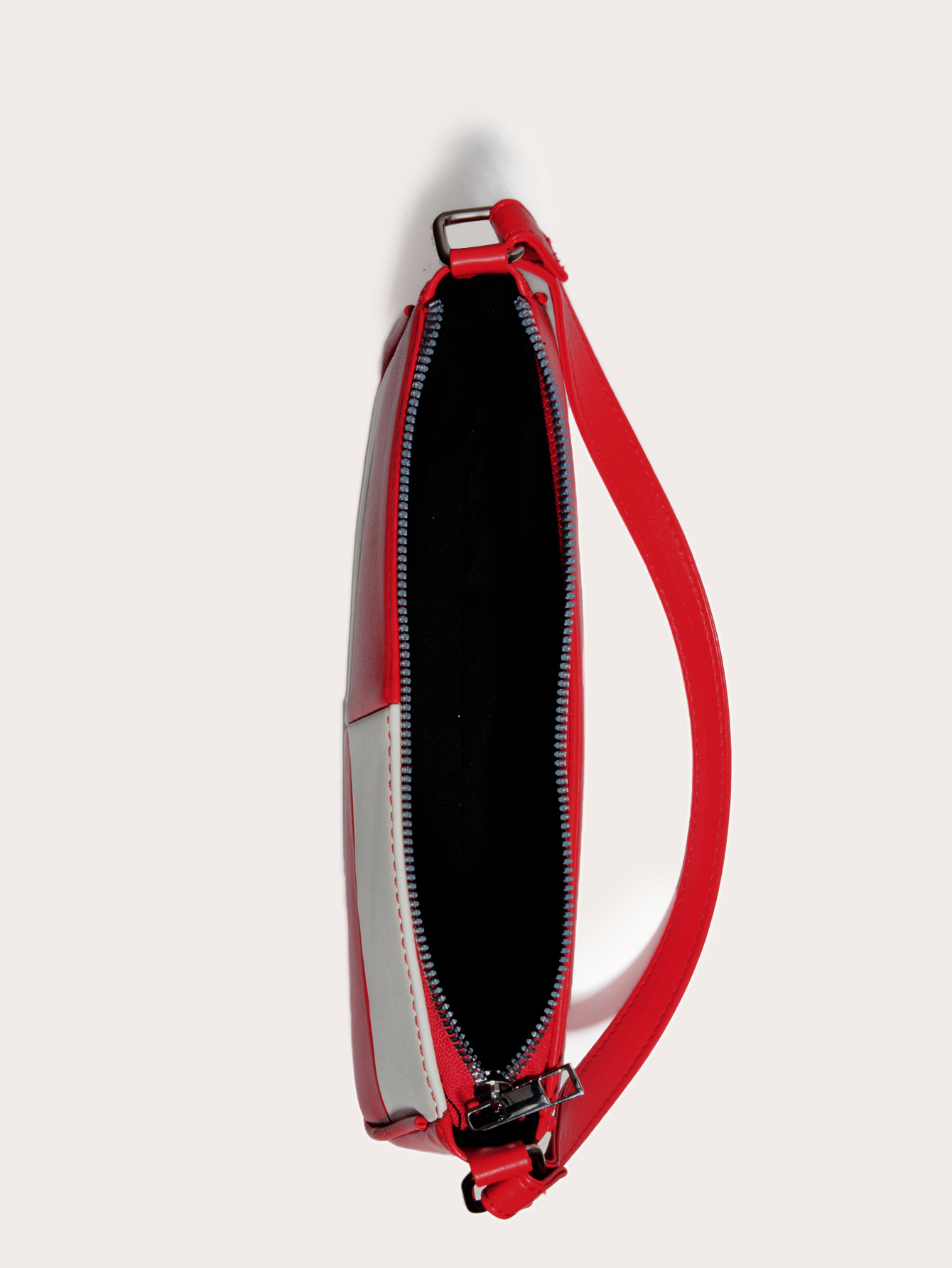 Retro Plaid Color Block Baguette Bag