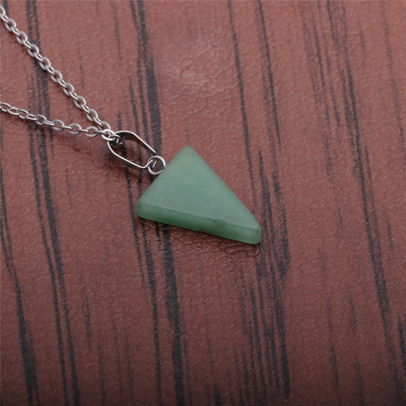 Retro Triangular Natural Stone Necklace