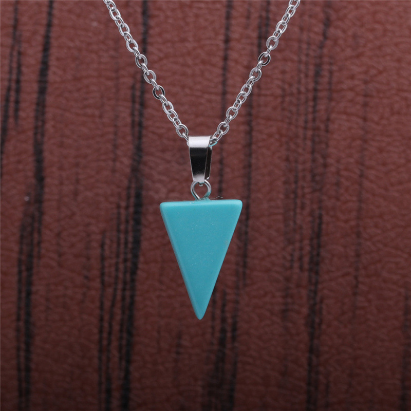 Retro Triangular Natural Stone Necklace