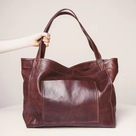 Women's Retro Horizontal Square Pockets Tote Bag