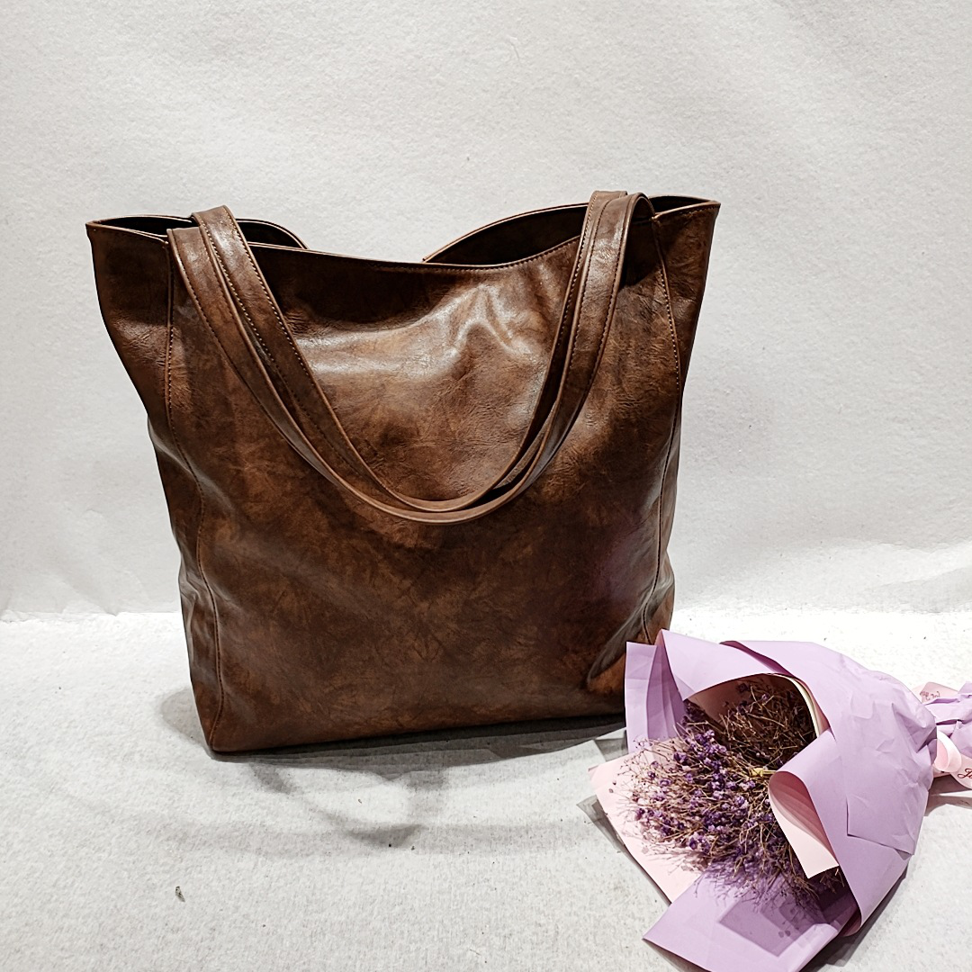 Retro Rivets Patchwork Tote Bag