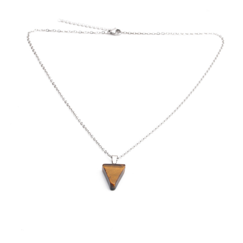 Retro Triangular Natural Stone Necklace