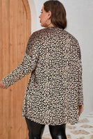 Leopard Print Open Front Plus Size Cardigan