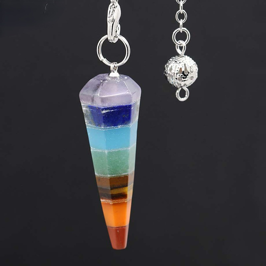 Geometrical Rainbow Semi-Precious Stone Pendant