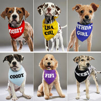 Personalzied Dog Bandanas Pet Scarf Custom Pet Bandana Bib Cotton Dog Puppy Bow Ties Collar Cat Dog Scarf Pet Accessories