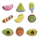 Dog Toys Plush Fruit Shaped Squeaky Cleaning Teeth Chew Toy Interactive Pet Molar Pet Toy For Dogs To Relieve Stress