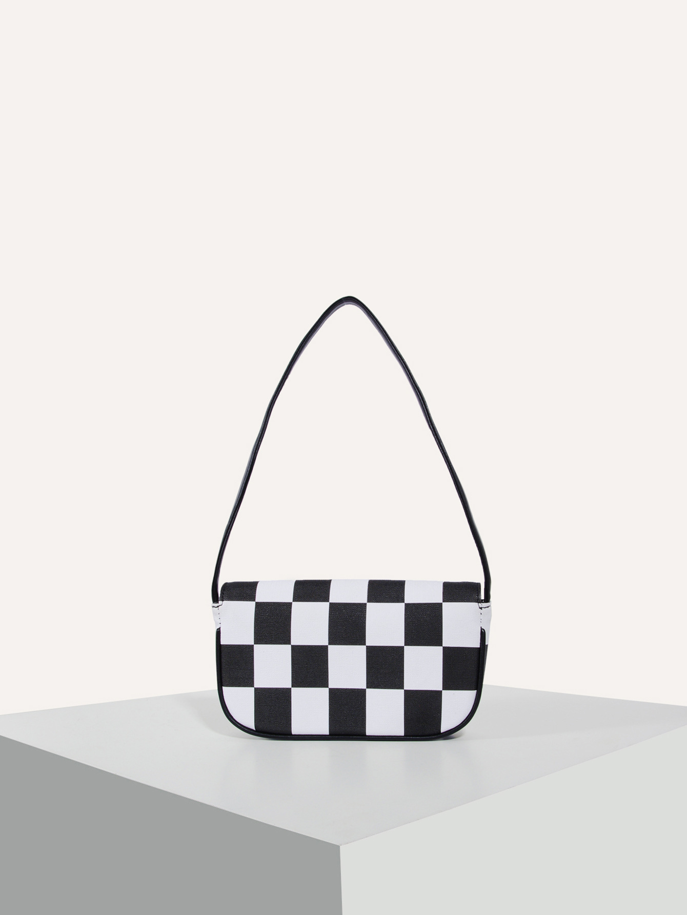 Retro Plaid Square Baguette Bag