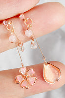 Asymmetrical Cherry Blossom Dangle Earrings