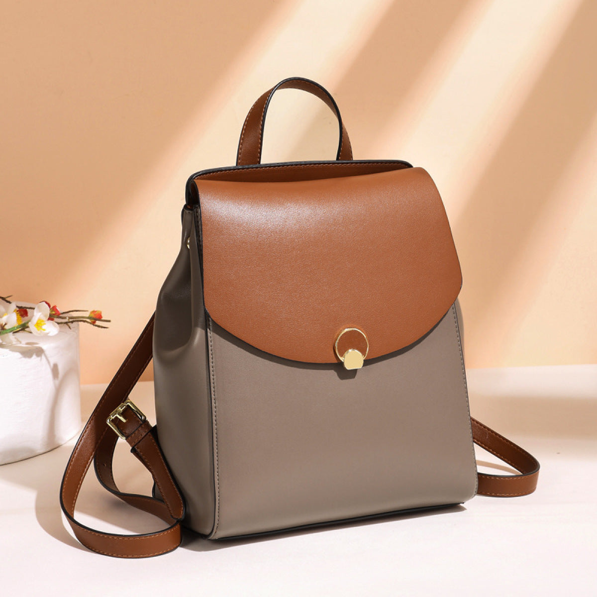 Large-Capacity Patchwork Cover Type Travel Backpack