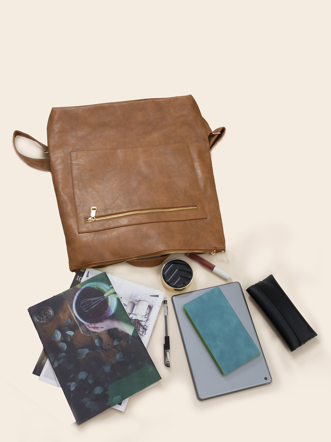 Retro Zipper Large-Capacity Backpack
