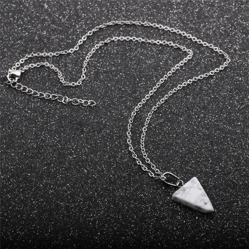 Retro Triangular Natural Stone Necklace