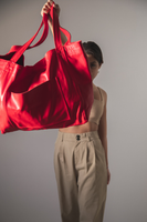 Women's Fashionable Horizontal Square Pockets Tote Bag
