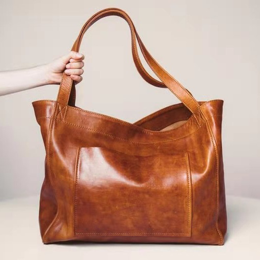 Women's Retro Horizontal Square Pockets Tote Bag