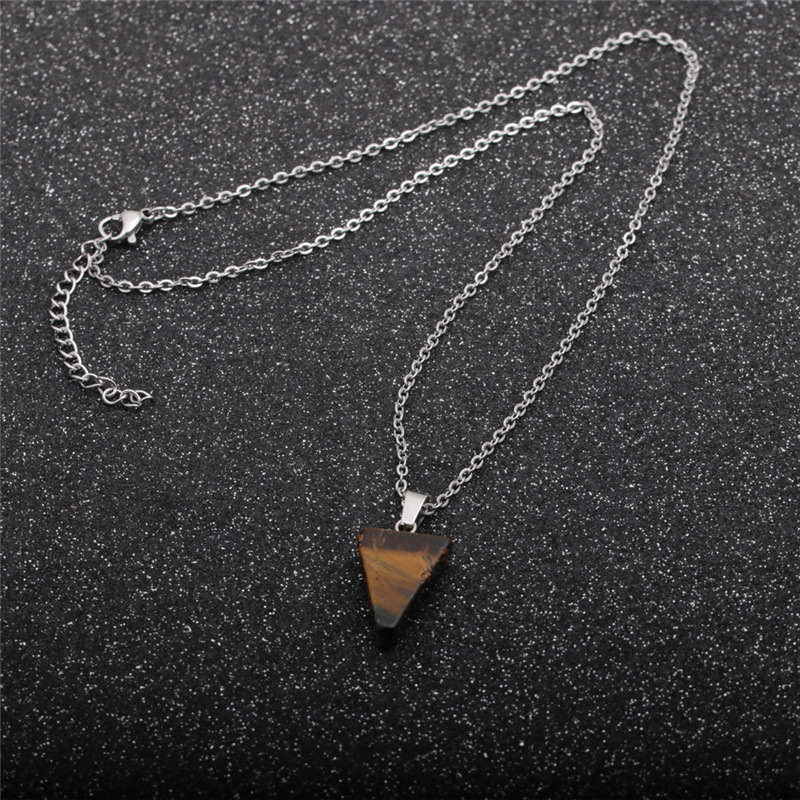 Retro Triangular Natural Stone Necklace