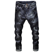 KSTUN Ripped Jeans Men Dark Blue Stretch Slim Fit Distressed Streetwear Denim Pants Casual Retro Biker Jeans Man Trousers Hiphop