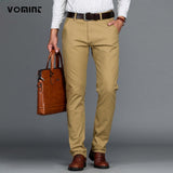 VOMINT Mens Pants Cotton Casual  Stretch male trousers man long Straight High Quality 4 color Plus size pant suit  42 44 46