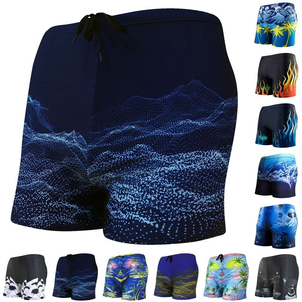 Men's Swimming Trunks Beach Shorts Boxer Briefs Men Male Swim Pool Swimsuit Swimwear Bathing Pants Suit maillot de bain homme