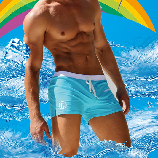 Brand Summer men Swimming Suits Solid Man's Beach Boxers Cool Man Comfortable Swim Wear Trunks Sports Men's Sports Beach Shorts