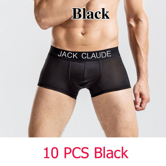 10 PCS Jack Claude Men Underwear Boxers Brand Men Boxer Shorts Modal Sexy Cueca Boxer Mens 10 pcs Underwear Male Underpants