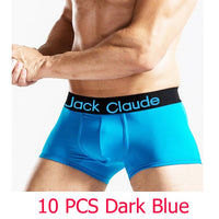 10 PCS Jack Claude Men Underwear Boxers Brand Men Boxer Shorts Modal Sexy Cueca Boxer Mens 10 pcs Underwear Male Underpants