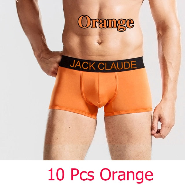 10 PCS Jack Claude Men Underwear Boxers Brand Men Boxer Shorts Modal Sexy Cueca Boxer Mens 10 pcs Underwear Male Underpants
