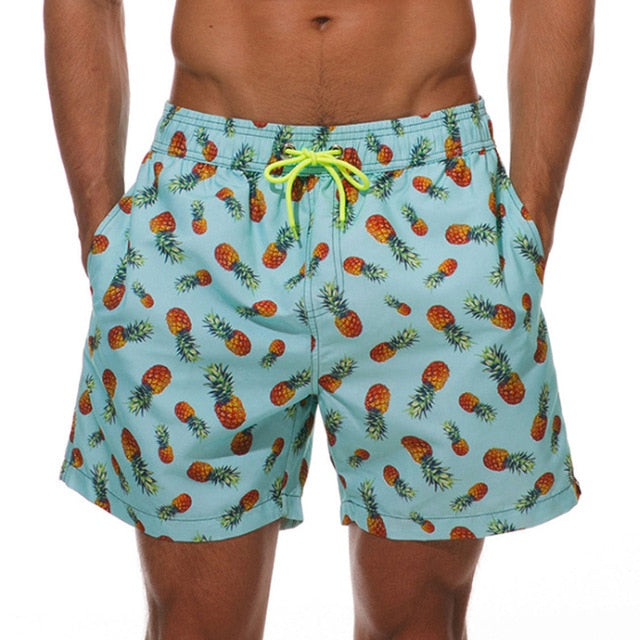 New Men's Swim Trunks Quick Dry Beach Shorts with Pockets Short Swiming Trunks with Mesh Lining Swimwear Bathing Suits