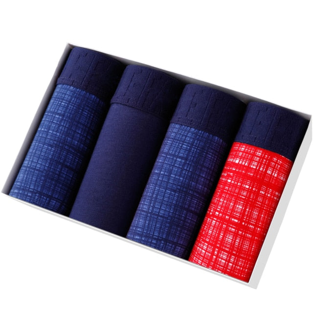 4pcs Set Men Boxer Shorts Soft Boxers for Men's Panties Men’s Underpants Male Cotton Sexy Underwear Boxershorts Family Calecon