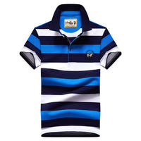 polo shirt men high quality mens polo shirt 95%cotton Short-sleeved  embroidered stripes business casual mens polo shirt 3631